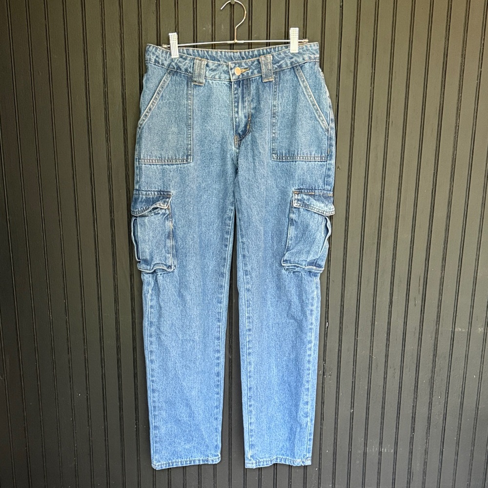 SHEIN Light Blue Cargo Jeans